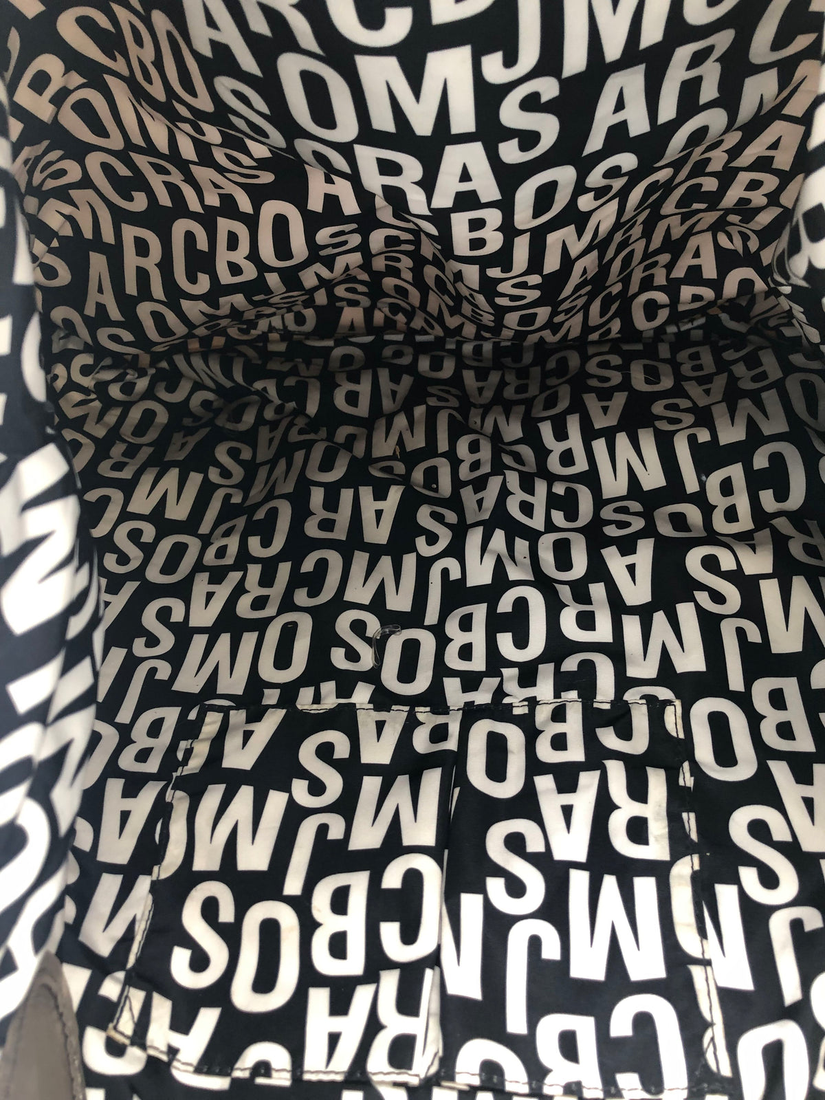Marc by Marc Jacobs Khaki Quilted Logo Nylon Tote Bag Shoulder Purse COA