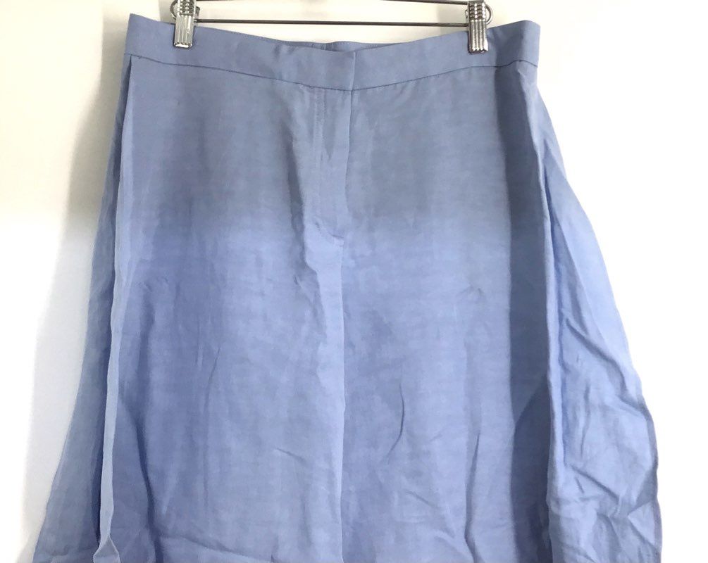 Massimo Dutti Women's Blue Wide Leg Tulip Hem Culotte Pants NWT Sz 6