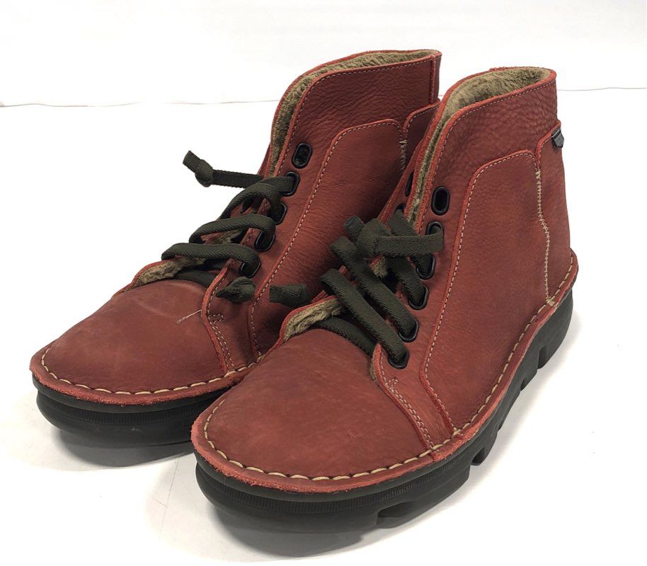 OnFoot Womens Red Leather Comfort Chukka Ankle Boots Made in Spain Size EU 39