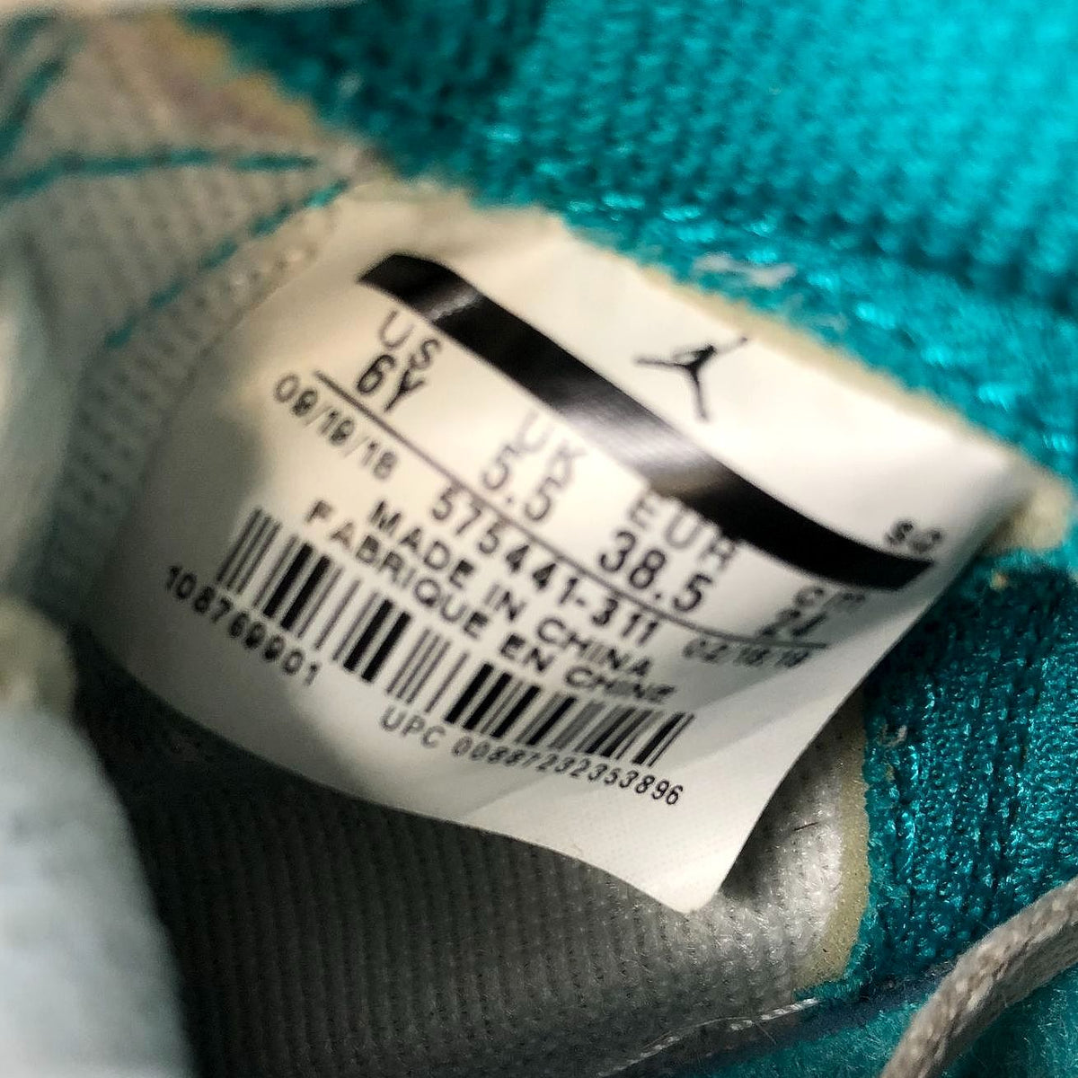 Nike Jordan 1 Retro High OG GS 'Turbo Green' White/Teal Sneakers - Sz 6Y (+COA)