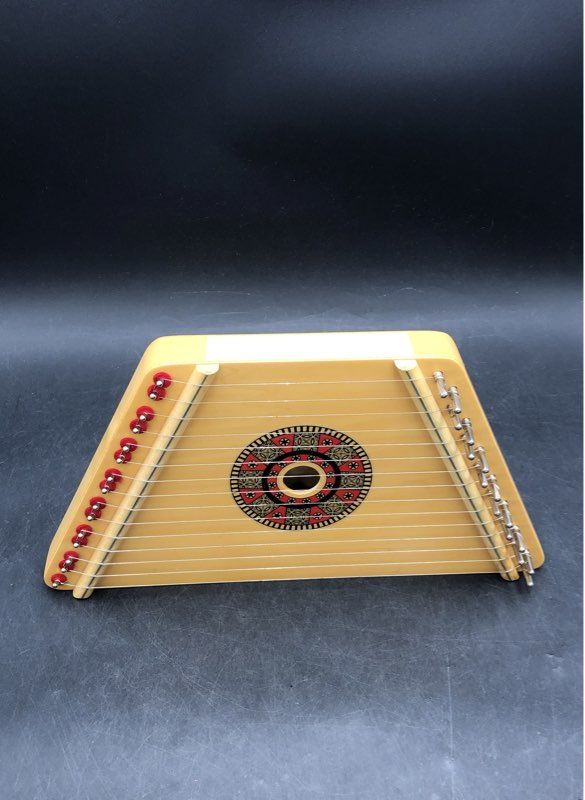 HearthSong Lap Harp Zither 15-String Romanian Made Natural Wood Finish w/ Case