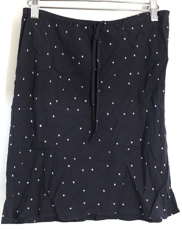 Madewell Women's Navy Blue Star Print Drawstring Mini Skirt Size 0 NWT