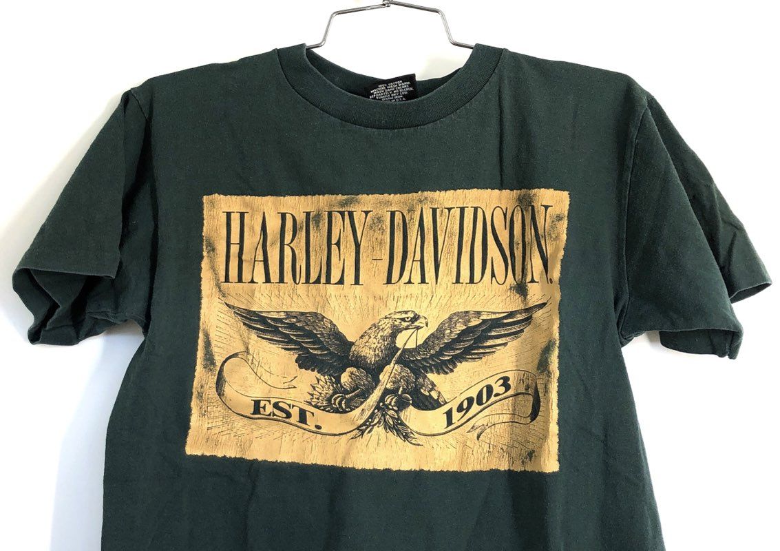 Vintage 90s Harley Davidson Eagle York PA Single Stitch T-Shirt Made in USA Sz M