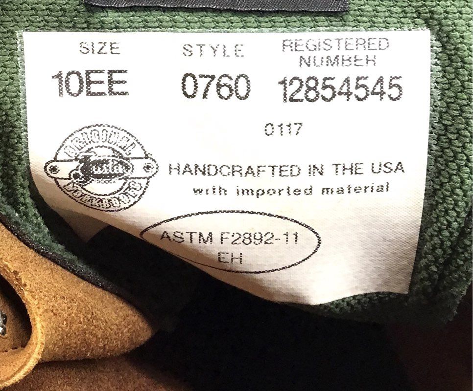 Justin Original Work Boots 0760 Kiltie Lace Up Tan Leather Men's Size 10EE