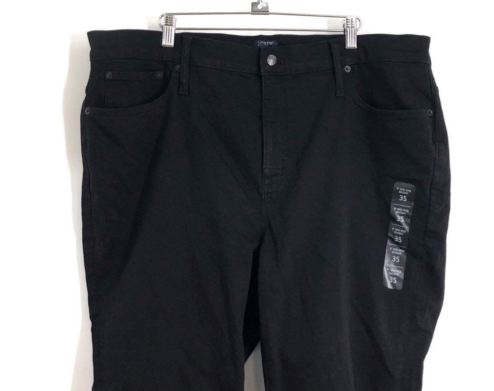 J.Crew Women's Black 9" Mid-Rise Skinny Jeans Size 35 NWT Stretch