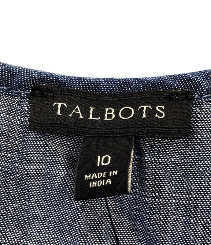 Talbots Women's Blue Tiered Sleeveless Tencel Lyocell Maxi Dress Sz 10 NWT