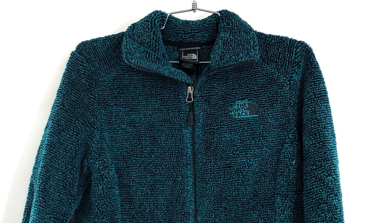 The North Face Women's Osito Fleece Jacket Teal Blue Full Zip Fuzzy Sz XS