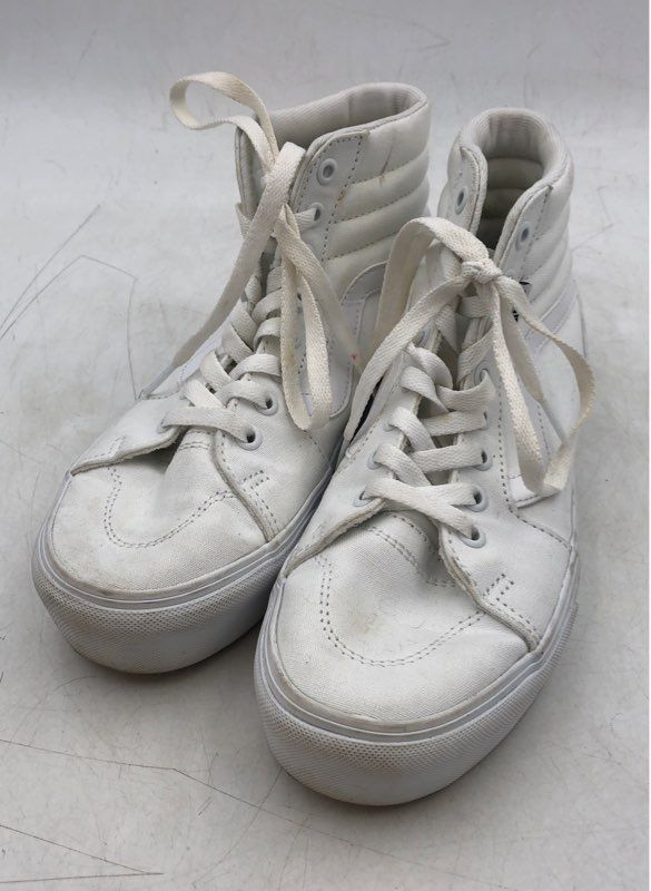 Vans Women&#39;s White High Top Lace-Up Athletic Shoes - Size 7.5