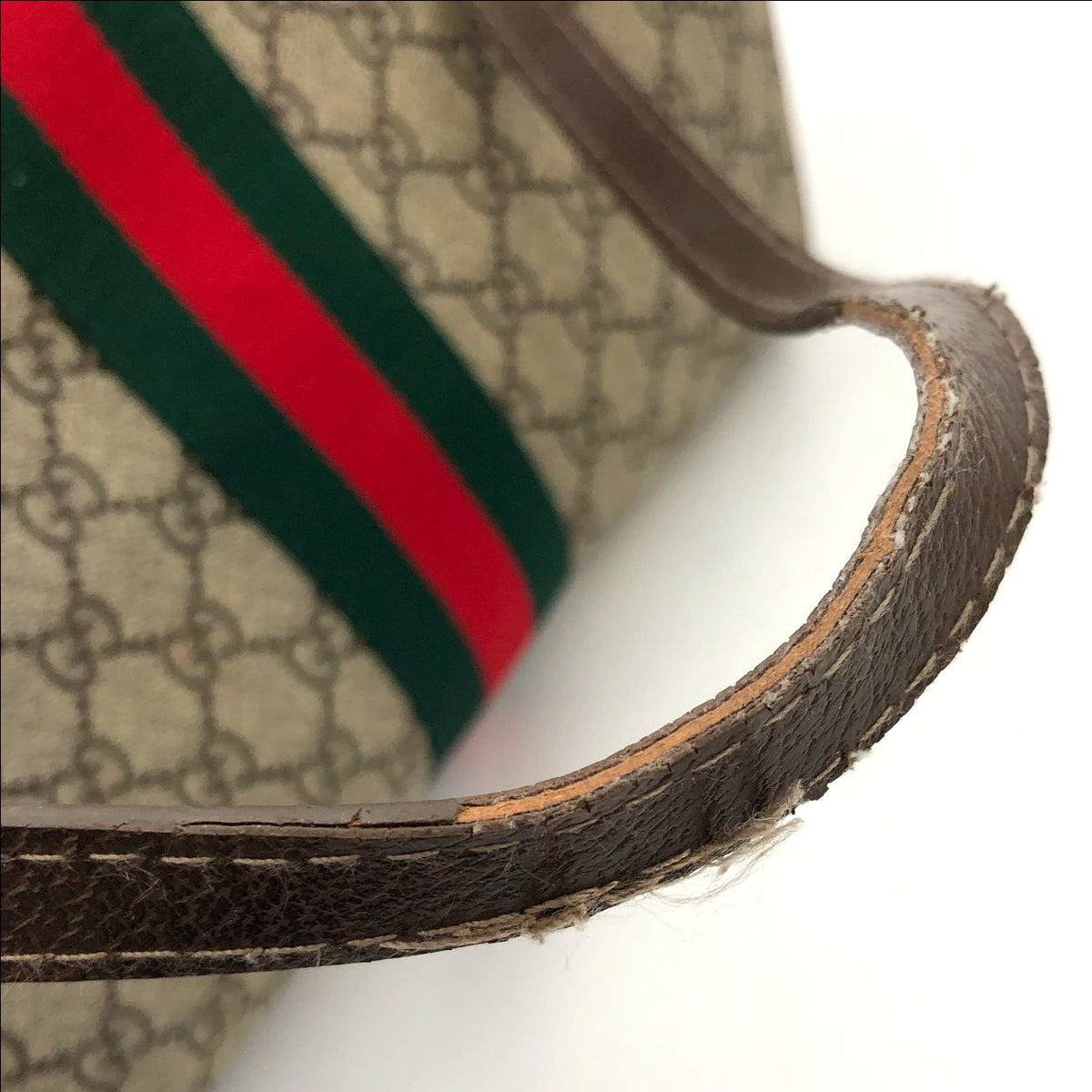 Gucci Inspired Ophidia Signature GG Canvas Print Tote with Green/Red Web Stripe