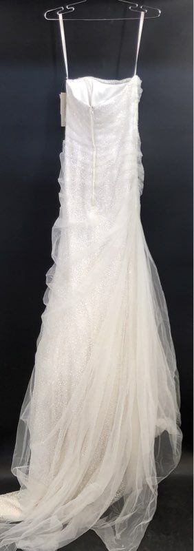 Galina Signature Women's Ivory Strapless Sequin Slim Wedding Dress Gown NWT Sz 4