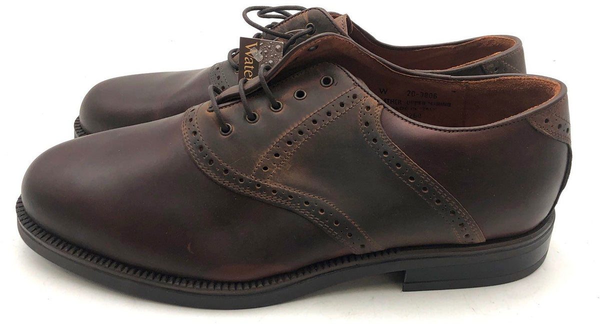 Johnston & Murphy Waterproof Brown Leather Saddle Oxford Shoes Size 12 W