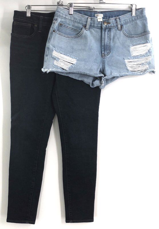 Madewell Billabong Women's Denim Lot Skinny Jeans Sz 29 Distressed Shorts Sz 28