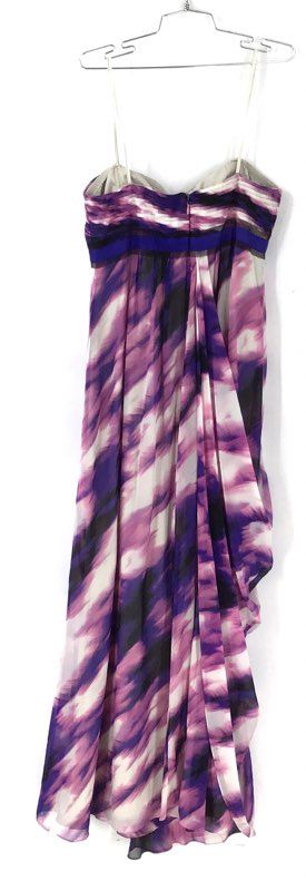 BCBGMAXAZRIA NWT Silk Strapless Begonia Print Gown Maxi Dress Sz 12