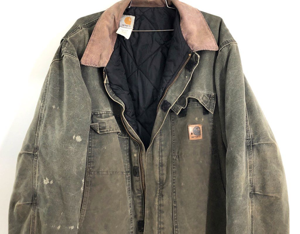 Vintage Carhartt Men's Moss Green Sandstone Arctic Coat C26MOS Made in USA XL