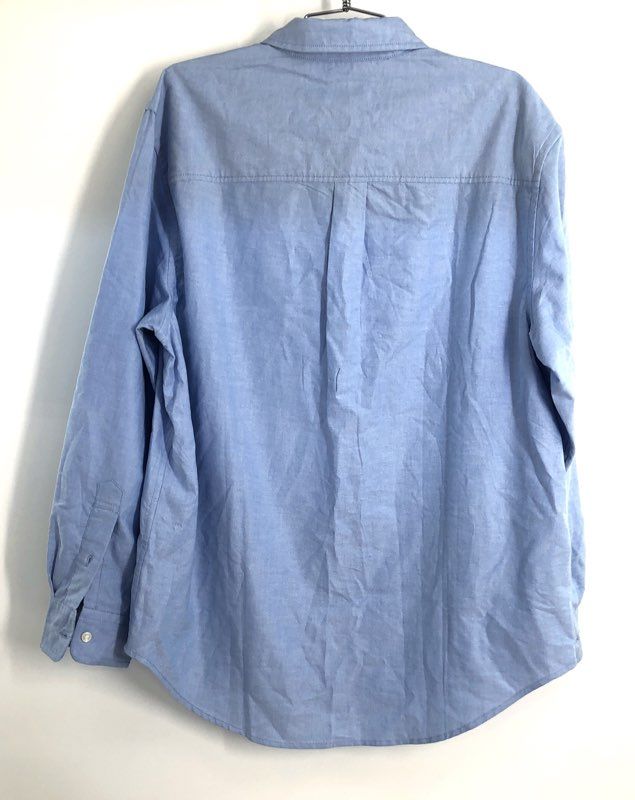 Coach Men's Winter Blue Long Sleeve Button Down Shirt Embroidered Logo NWT Sz M