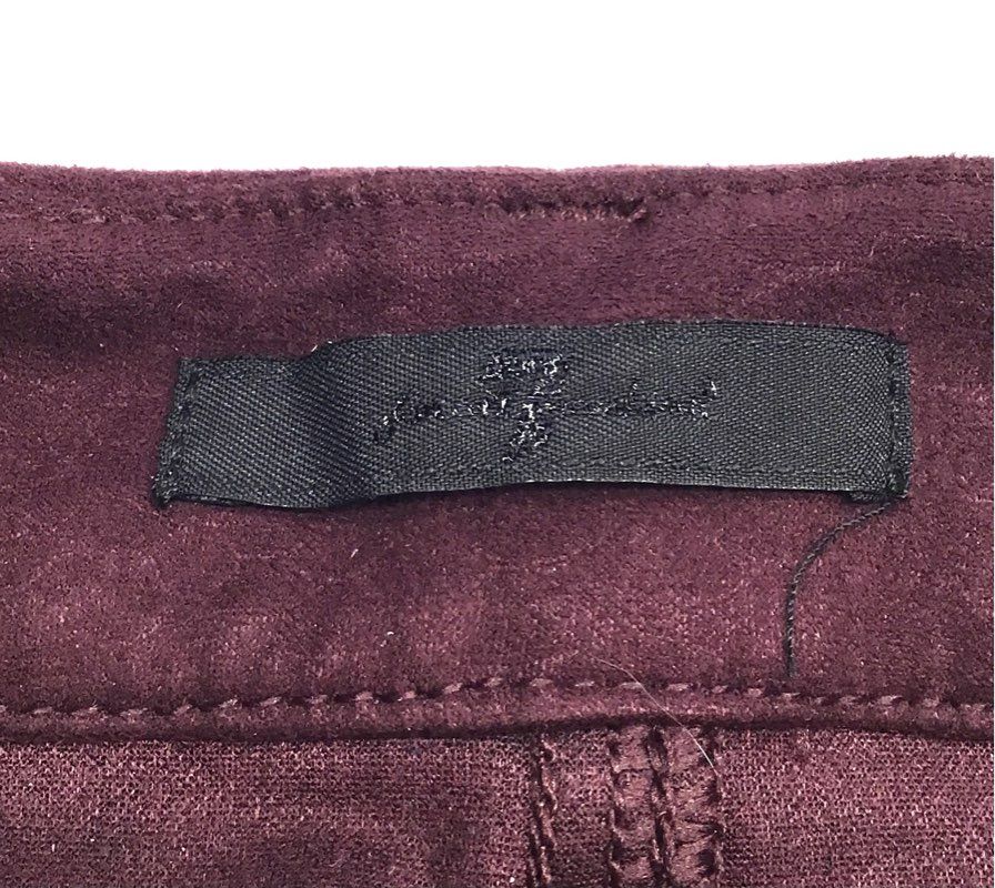7 For All Mankind Women's Burgundy Faux Suede Skinny Stretch Pants Size 27