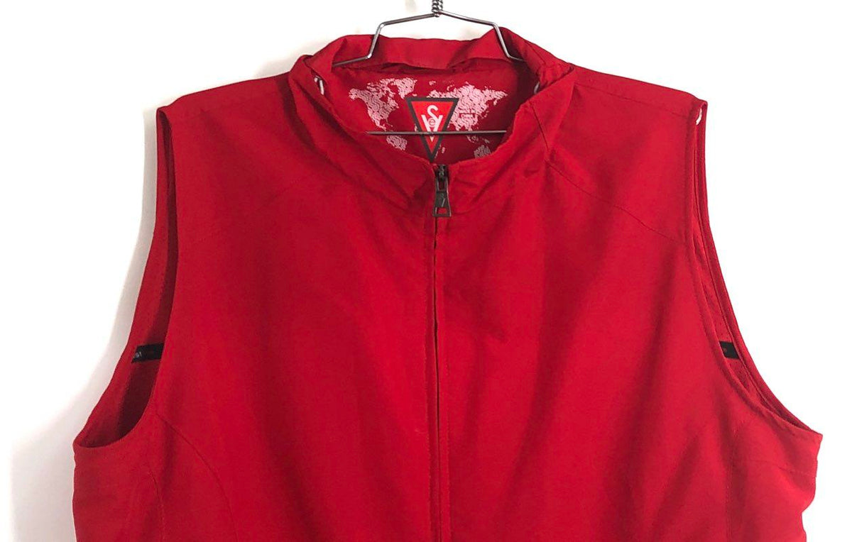 Scottevest Men's Red Multi-Pocket Travel Vest Jacket Tech Vented Sz XL