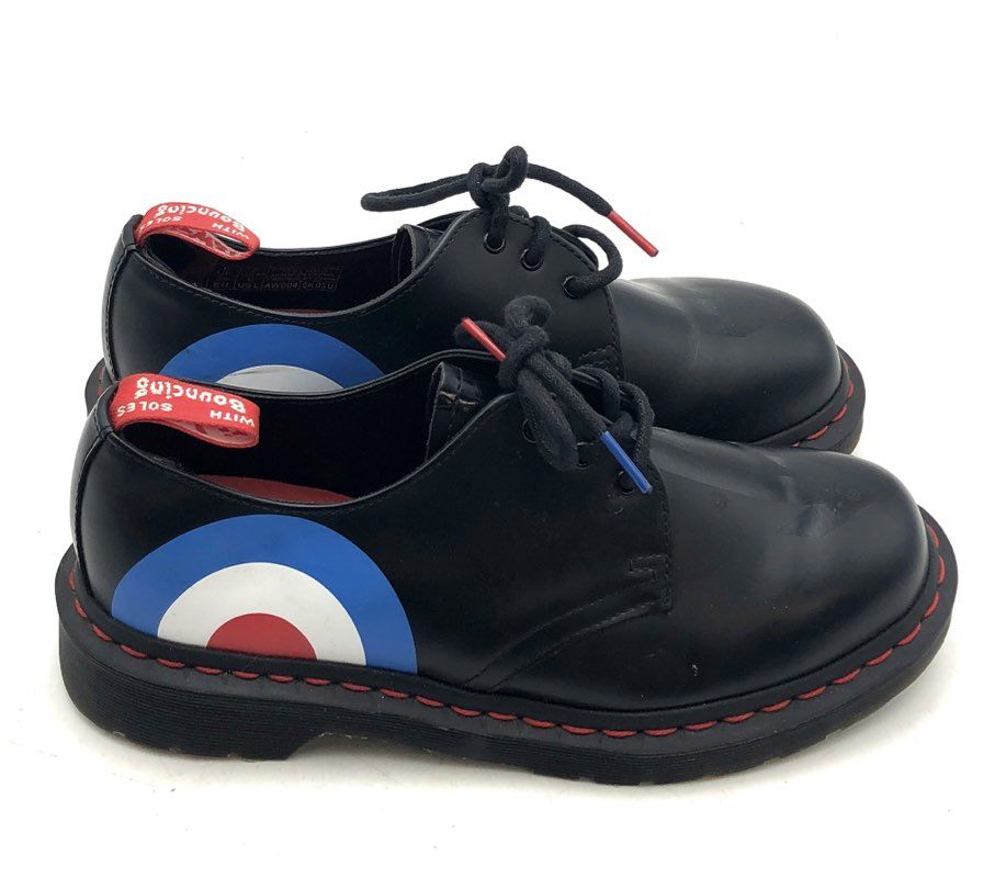Dr. Martens 1461 The Who Black Smooth Leather Target Logo Oxford Size UK 6 US M7