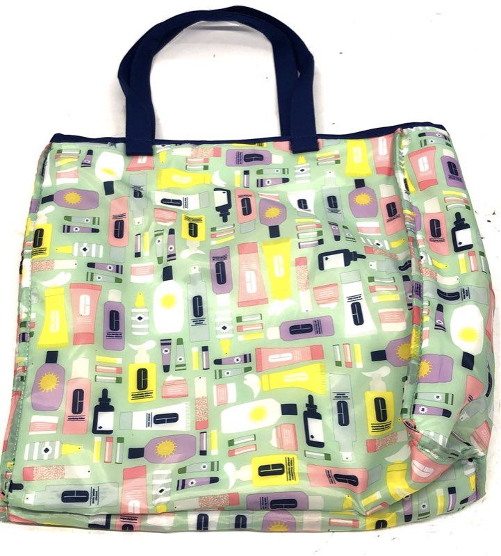 Clinique x Kate Spade Green Cosmetic Print Bag of Tricks Large Tote Bag