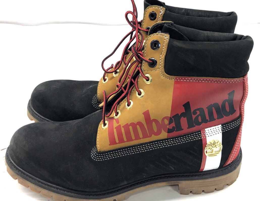 Timberland 6-Inch Premium Multi-Color A29NW Black Wheat Red Boots Men's Size 12