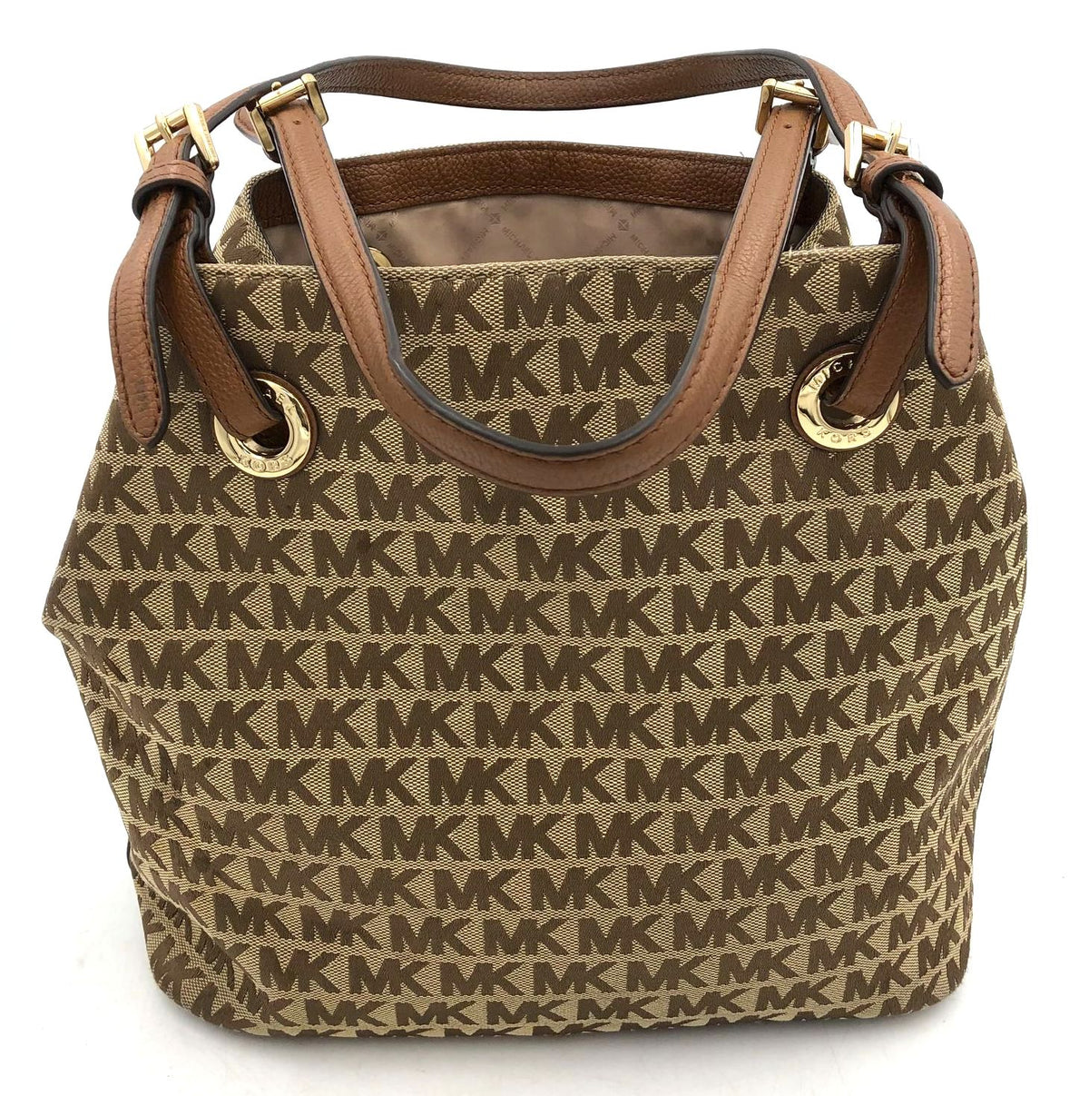 Authentic Michael Kors Tan Brown Signature Luxury Shoulder Bag - COA Included