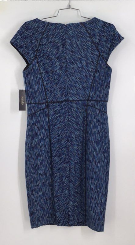 NWT Laundry By Shelli Segal Women&#39;s Mykonos Blue Back Zip Sheath Dress - Size 4