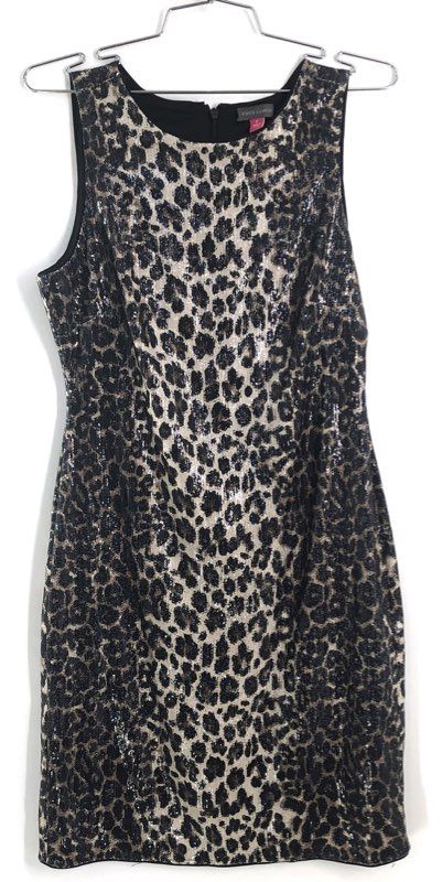 Vince Camuto Women's Highland F1 Leopard Sequin Sheath Dress Size 2 NWT