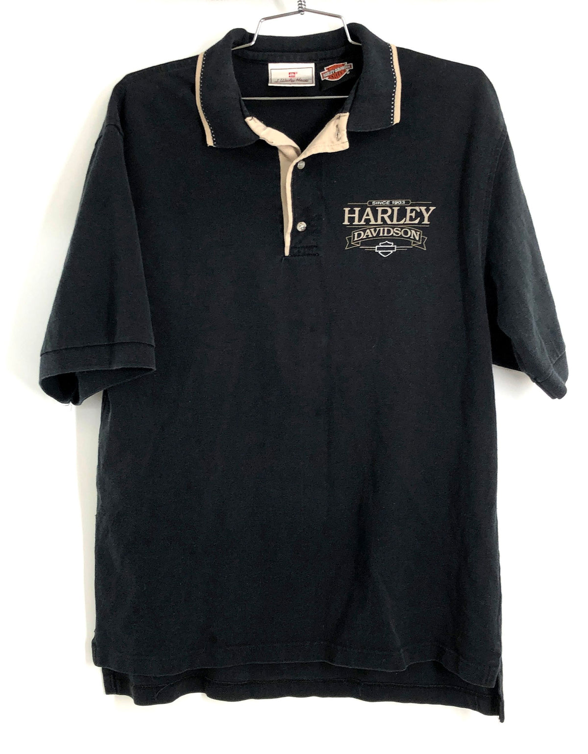 Vintage 90s Harley-Davidson Houma Louisiana Swamp Alligator Polo Shirt Sz L