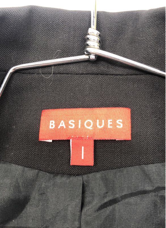 Basiques Women's Black Single Button Notched Lapel Blazer Jacket Size 1