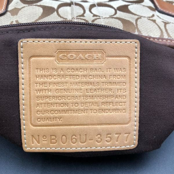 Coach Y2k Cognac Brown\Tan 'Jacquard Logo' Messenger Bag (+COA)