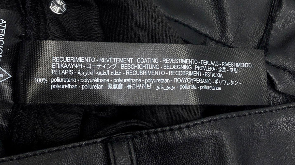 Zara Women's Black Faux Leather High Rise Straight Leg 5-Pocket Pants Sz 4