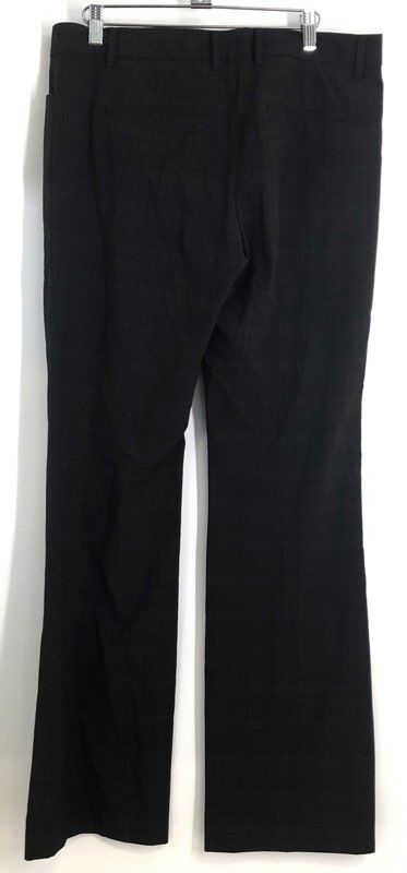 Gap Women's Modern Boot Cut Pants Dark Gray Stretch Plaid Trousers Sz 10R