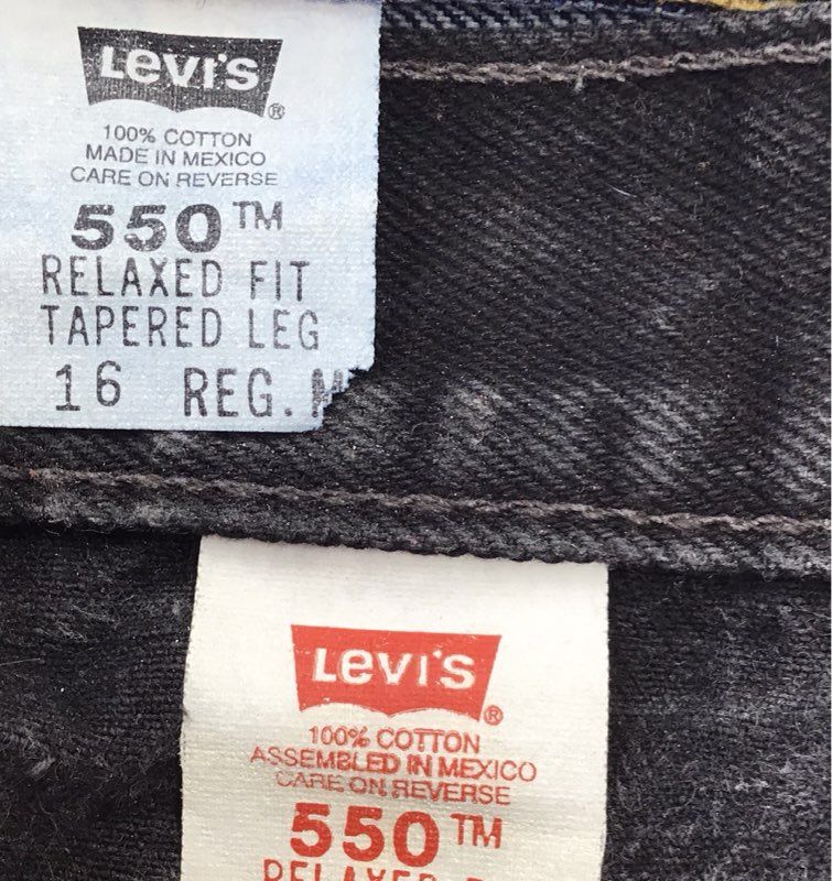 Levi&#39;s Women&#39;s Black Blue 550 Cotton Relaxed Fit Tapered Jeans- Size 16 Lot Of 2