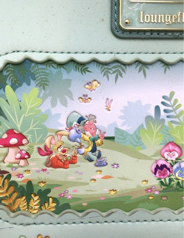 Loungefly Disney Alice in Wonderland Mint Green Satchel Crossbody Bag