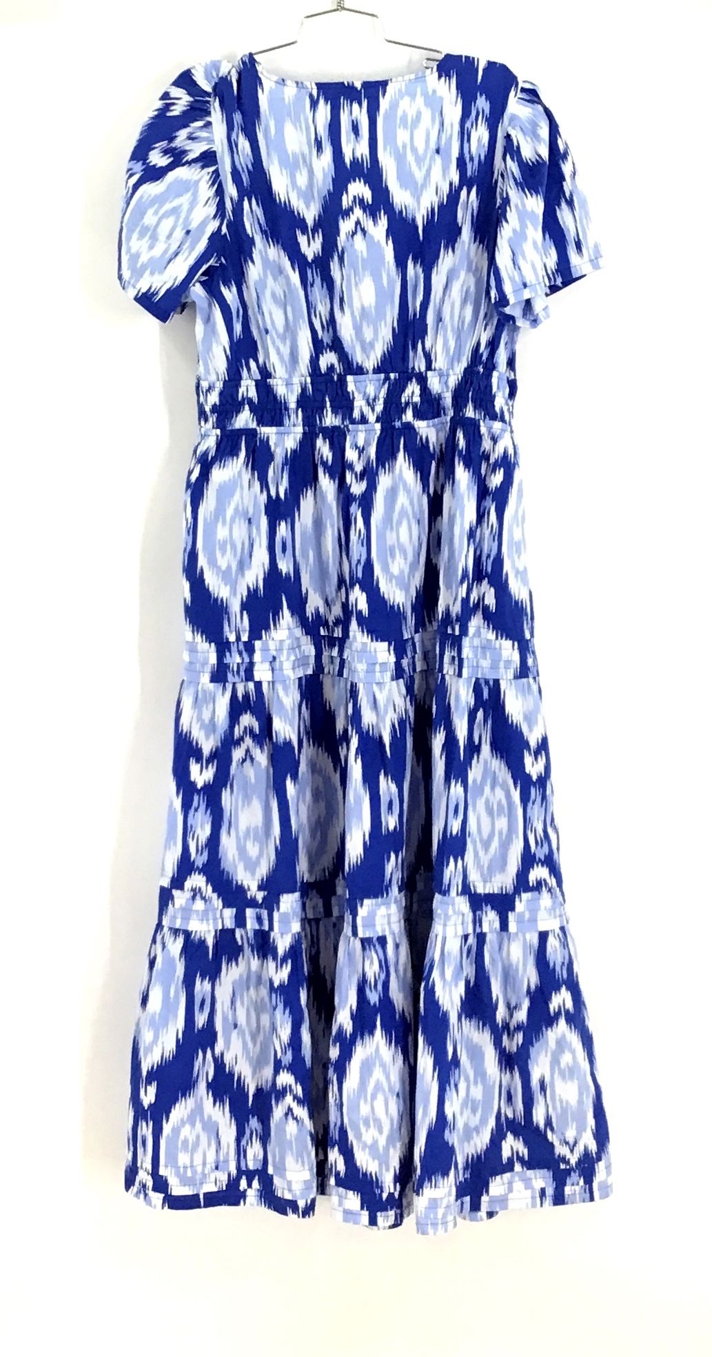 NWT Crown &amp; Ivy Women&#39;s Blue Ikat Cotton A-Line Dress - Size XL