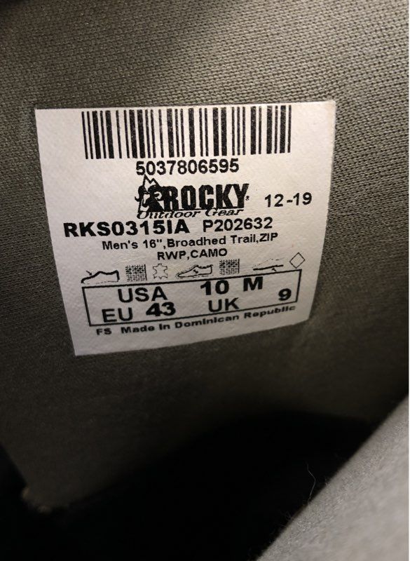 Rocky Men's Green Broadhed Trail Hunting Boots - Size 10M