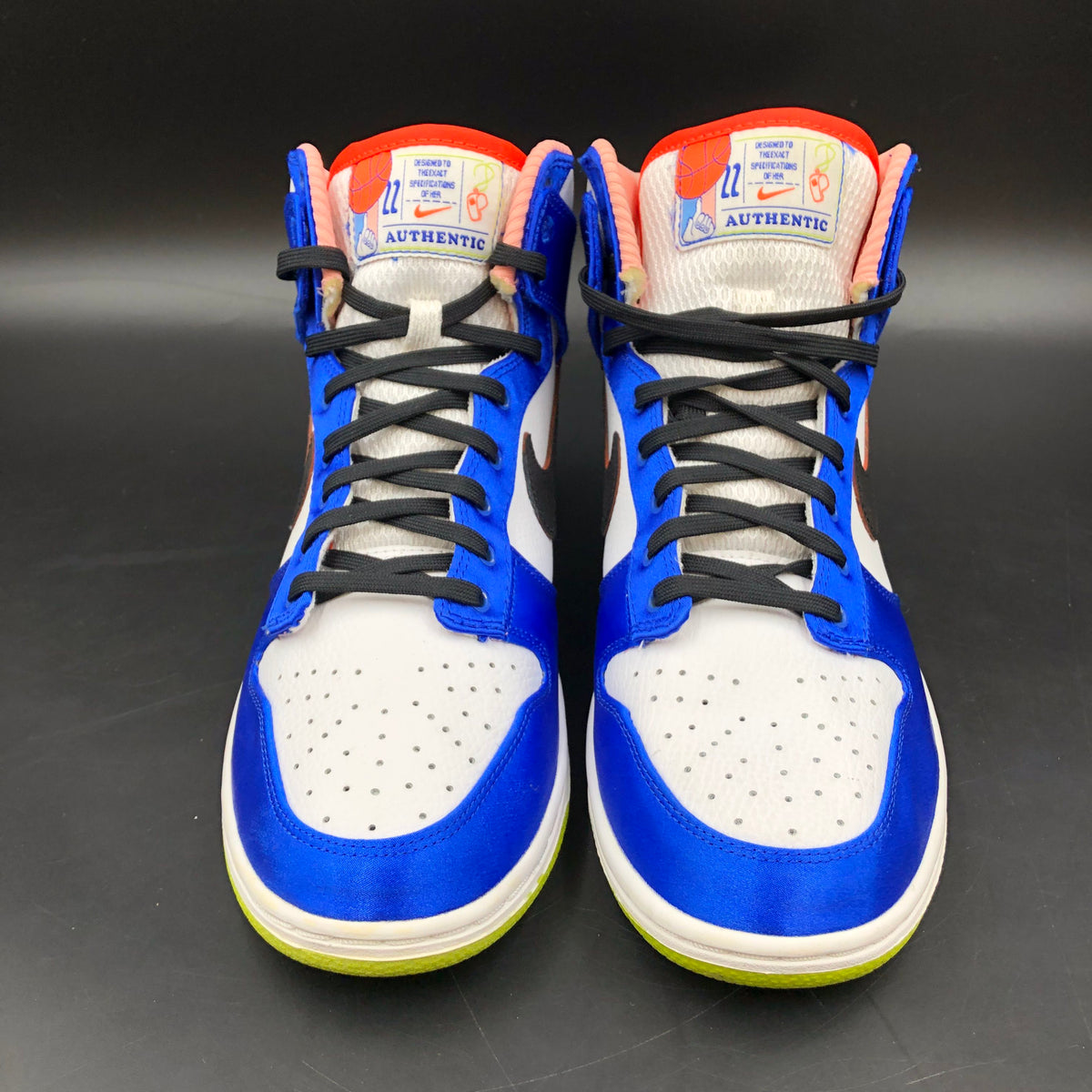 Nike Dunk High Blue Satin Women's Sneakers COA Size 8.5