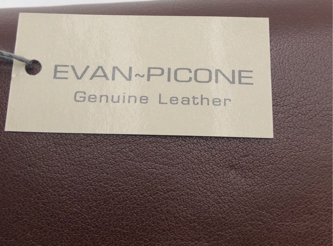 Evan-Picone Brown Leather Vintage NWT Organizer Clutch Wallet Gold Hardware