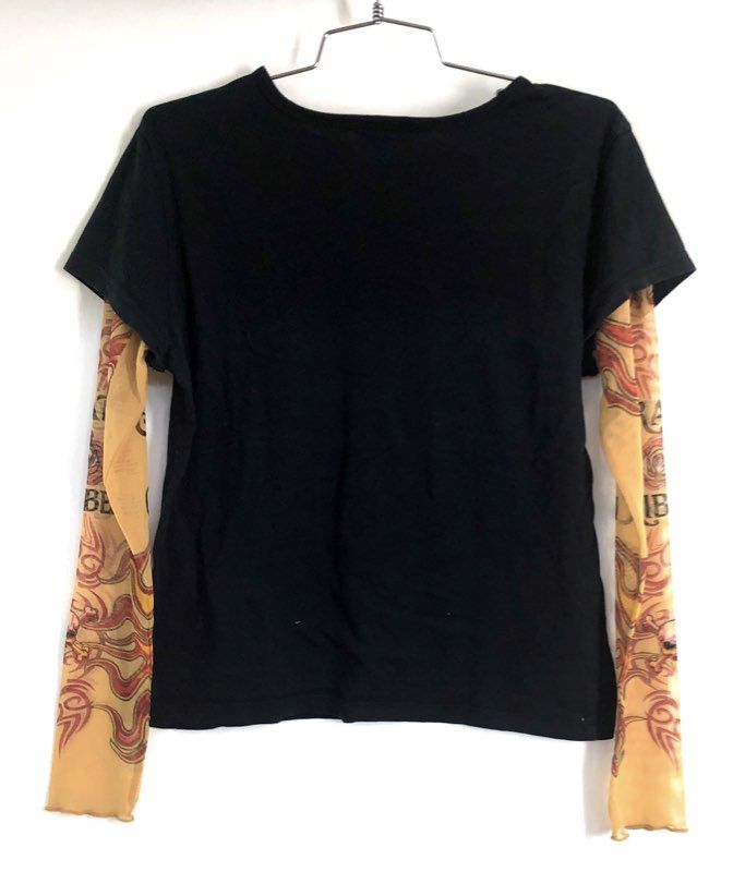 Vintage Walt Disney World Women's Pirates of the Caribbean Mesh Sleeve Shirt L
