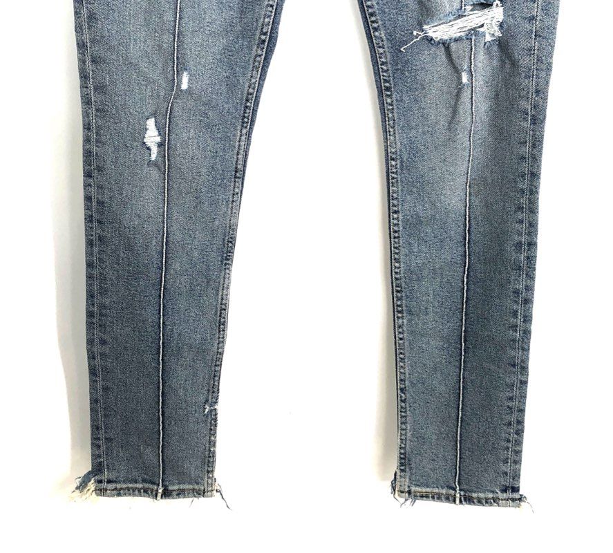 Levi's Women's 721 Vintage High Rise Skinny Blue Distressed Seam Jeans Sz 28