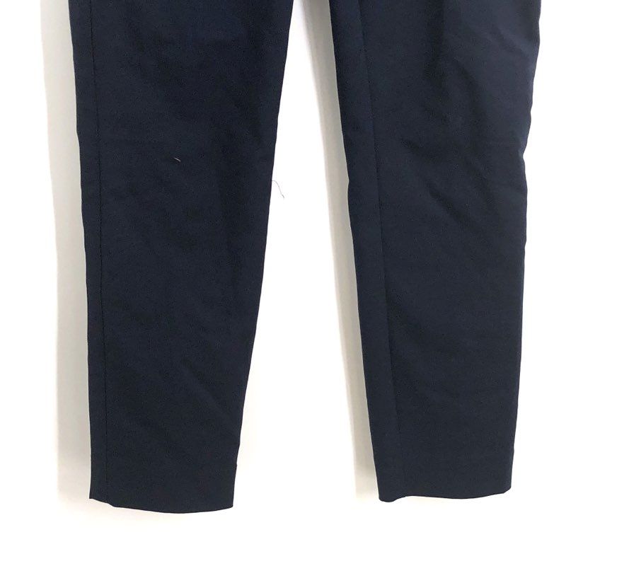 Karl Lagerfeld Paris Women's Navy Blue Stretch Cotton Blend Slim Trousers Sz 6