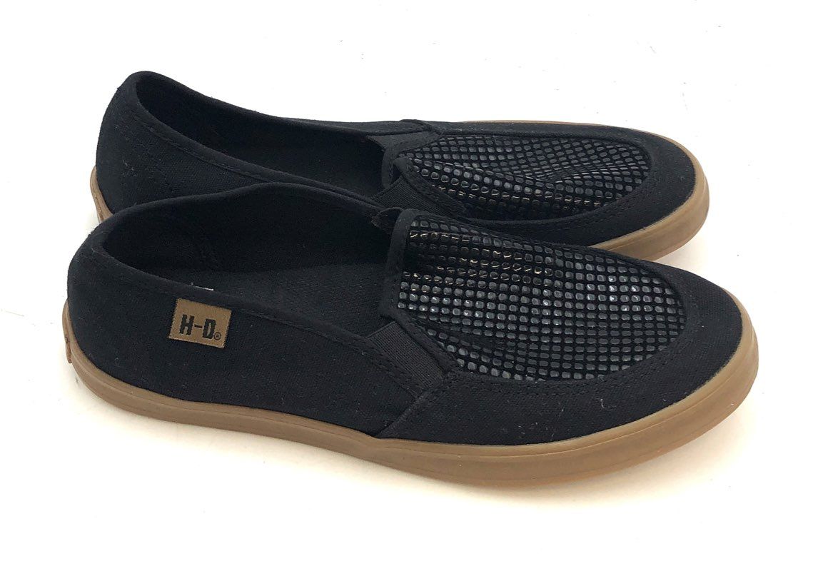 Harley-Davidson Women's D84419 Black Canvas Slip On Casual Shoes Size 7