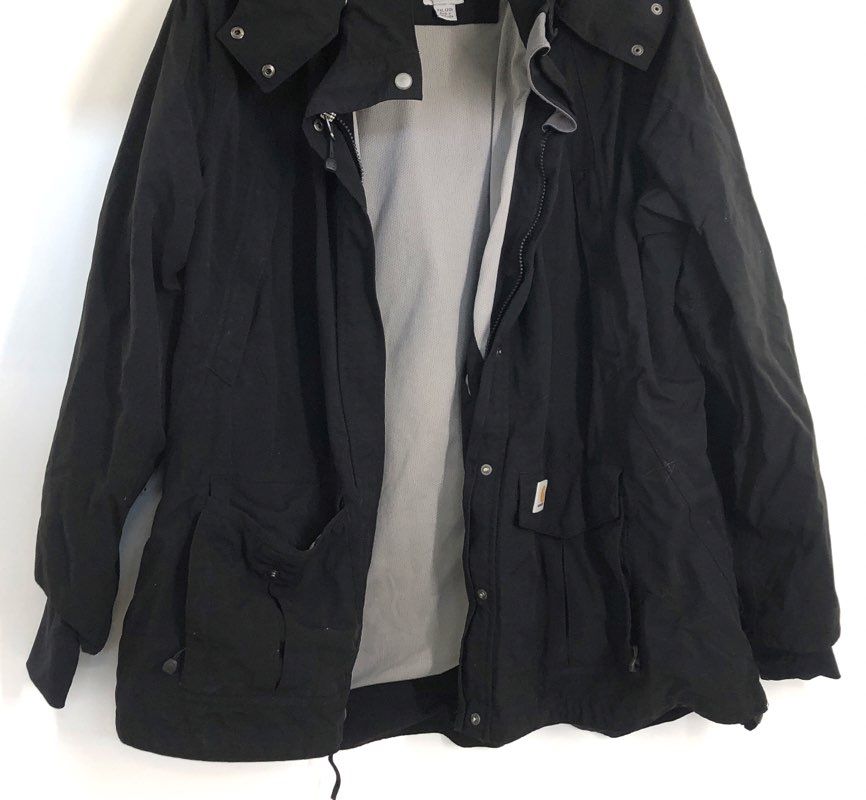 Carhartt Boys' Black Full Zip Hooded Mesh Lined Shell Jacket Sz XXL 20