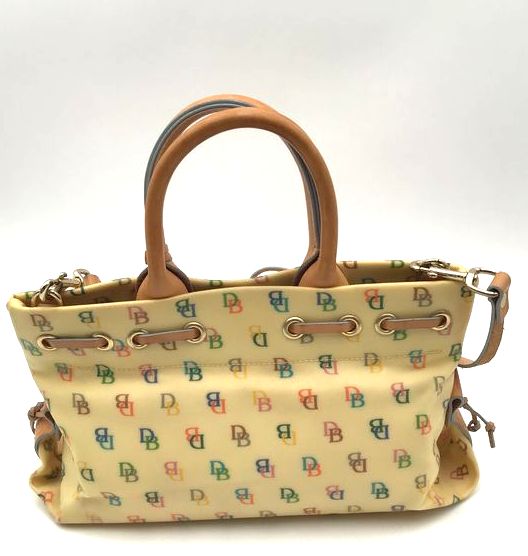 Authentic Dooney &amp; Bourke Women&#39;s Pale Yellow Luxury Tote Bag - COA Included