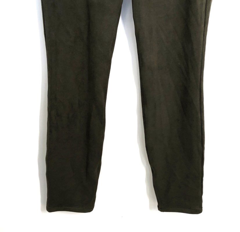 Level 99 Women's Olive Green Faux Suede Tapered Skinny Pants Size 29P