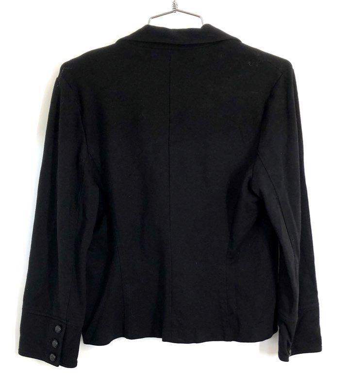 Cabi Women's Black Double Breasted Cropped Knit Blazer Jacket Sz M
