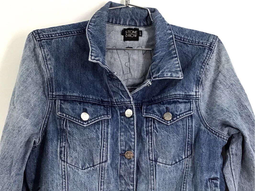 Stone Row Women&#39;s Blue Denim Trucker Jacket - Size L 14