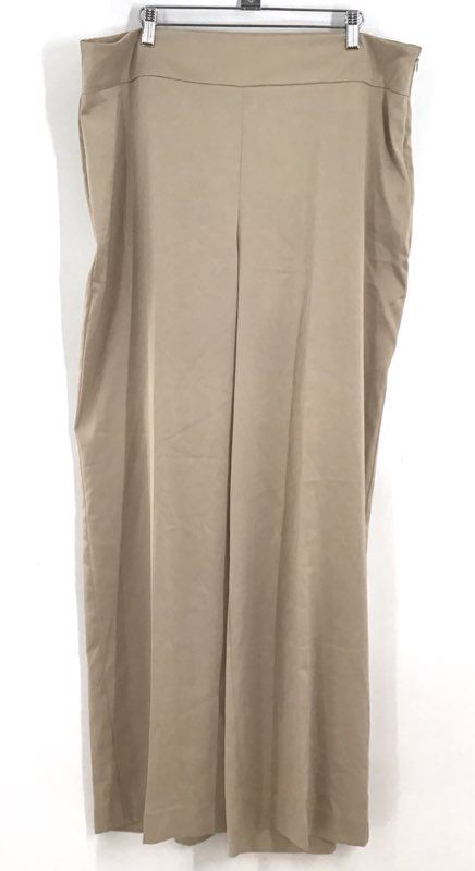 NWT Anne Klein Women&#39;s Tan Wide-Leg Trouser Pants - Size 16