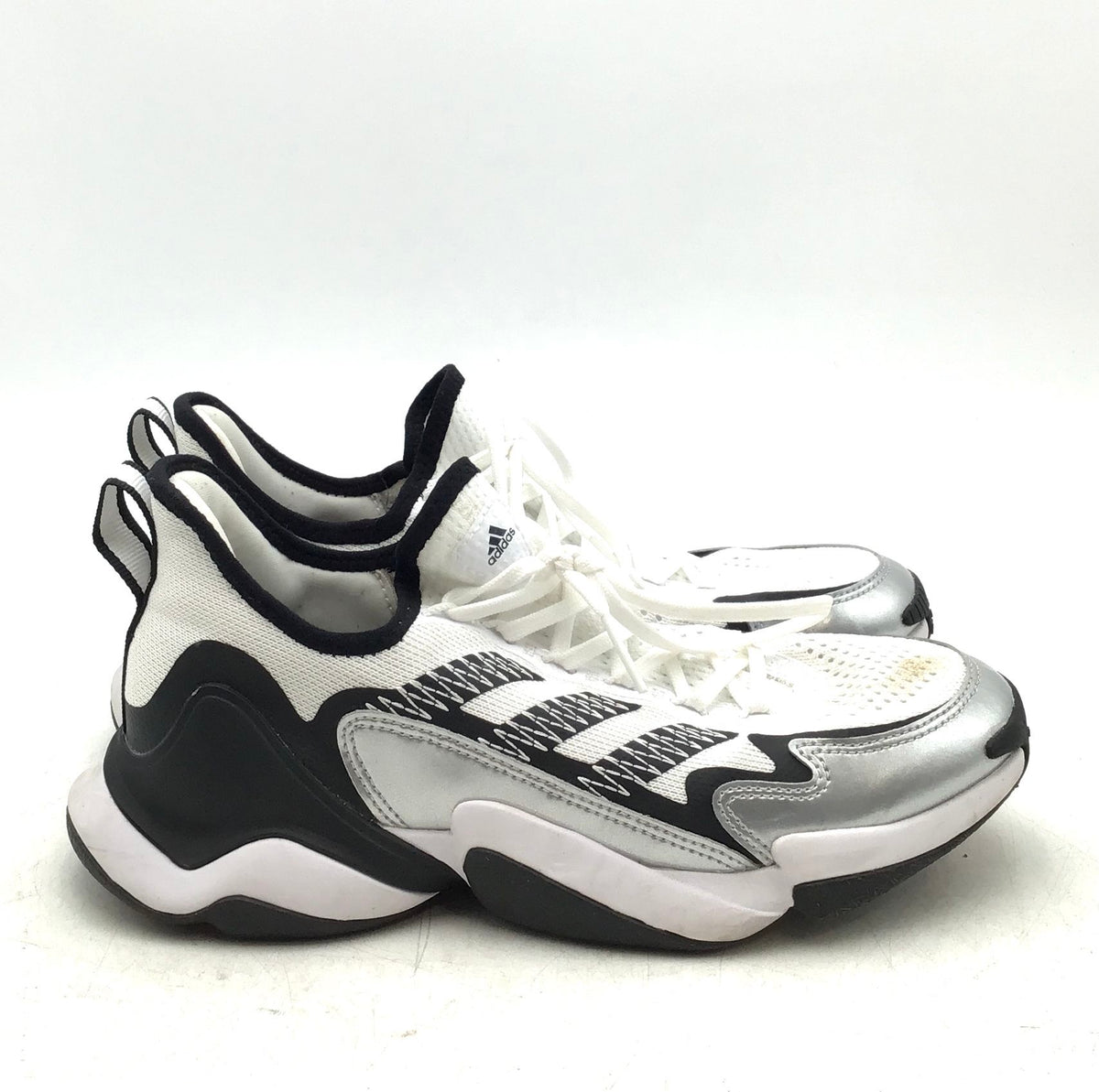 Adidas Men&#39;s SM Impact White Black Basketball Athletic Shoes - Size 8