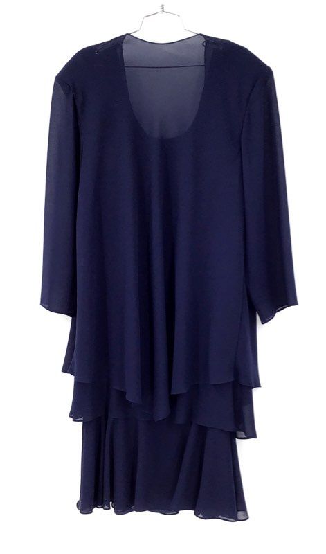 Vintage Saks Fifth Avenue Cattiva Women's Navy Jacket Dress - Size 22